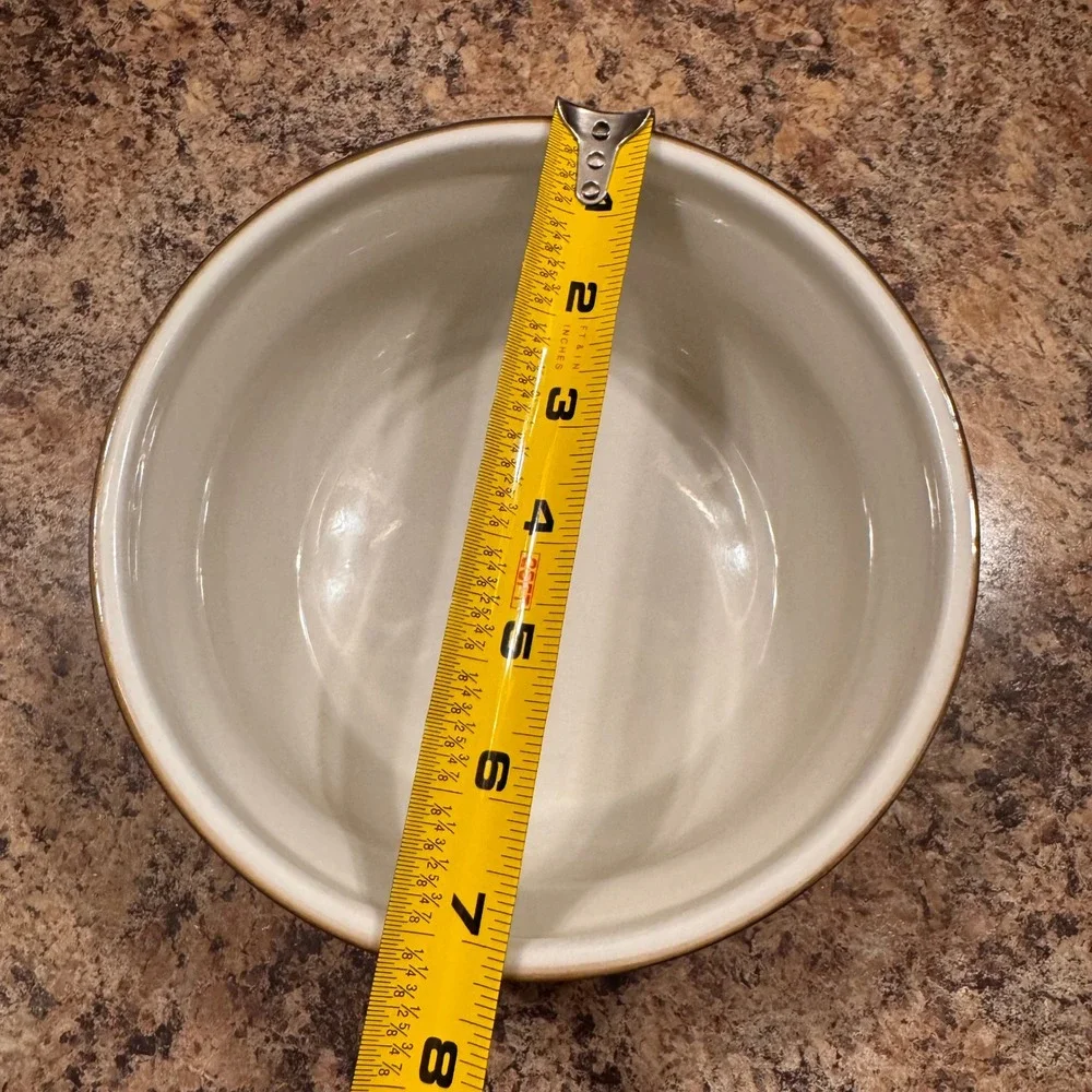 Yokohama Studio Miyabi Hand Painted Ceramic Bowl Boho Medallion‎ Polka Dot 7.5in